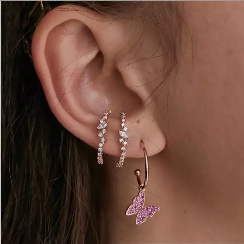 white gold Zirconia earring - Picture 3 of 6